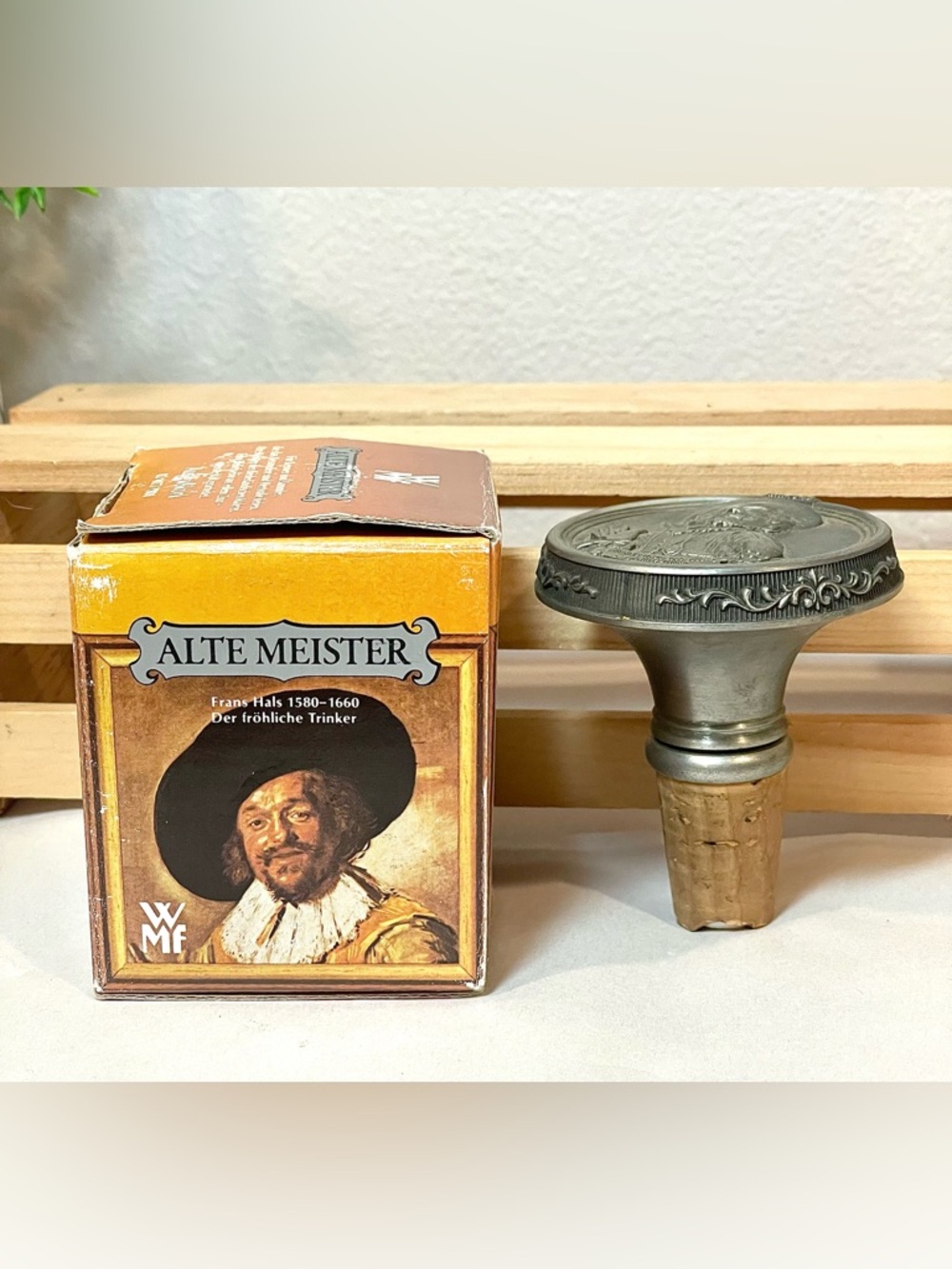 🥳BOGO! Zinn Pewter Alte Meister Cork Wine Stopper | Used in OG box